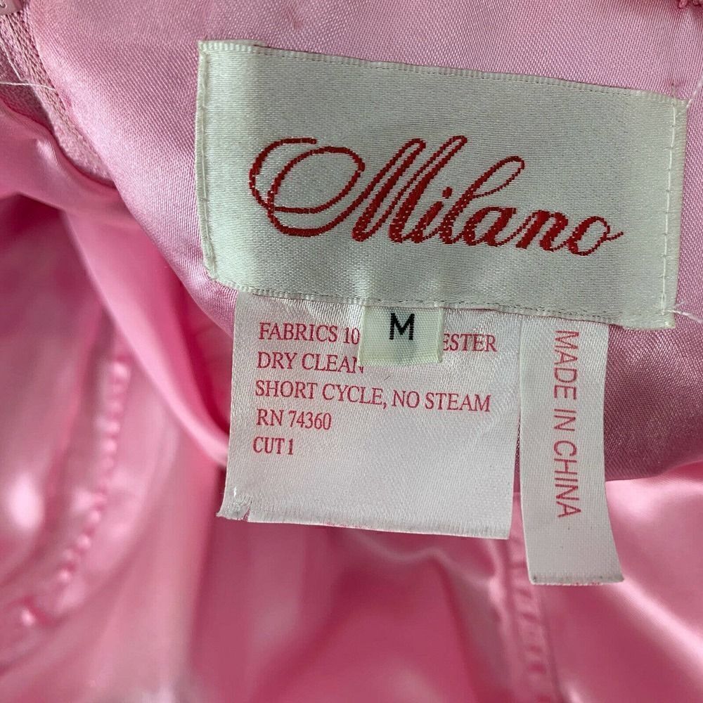 Milano Formals Pink Sequined Strapless Dress Prom - Picture 8 of 10
